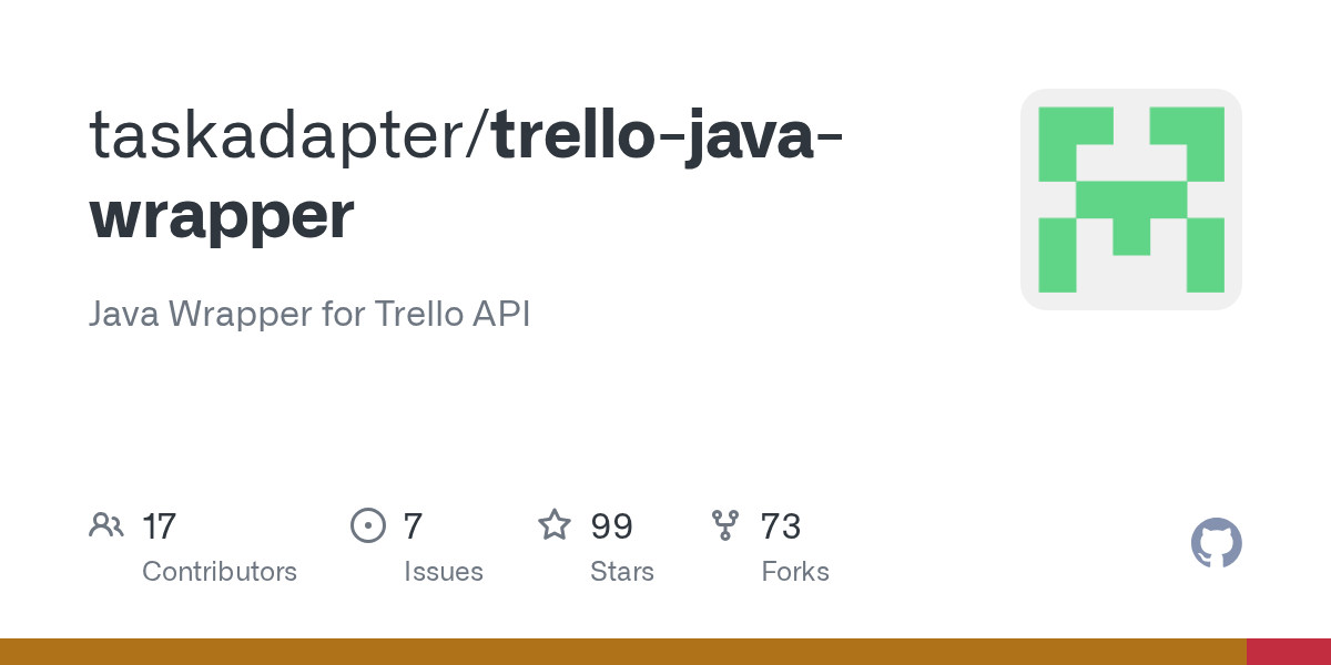 GitHub taskadapter/trellojavawrapper Java Wrapper for Trello API