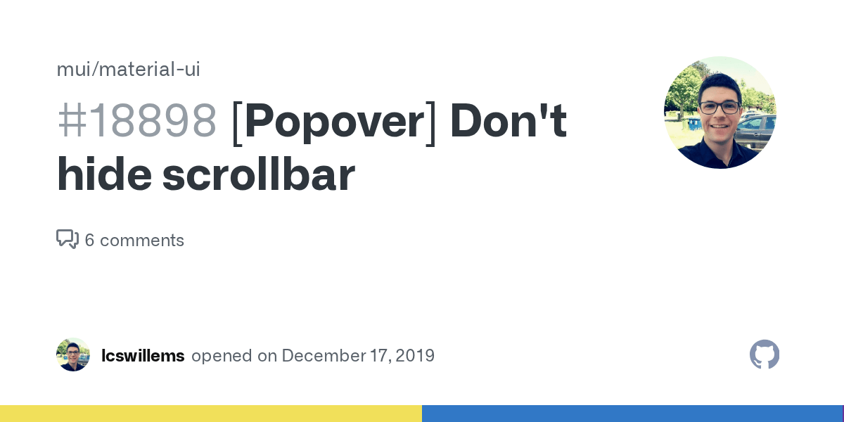 [Popover] Don't hide scrollbar · Issue 18898 · mui/materialui · GitHub