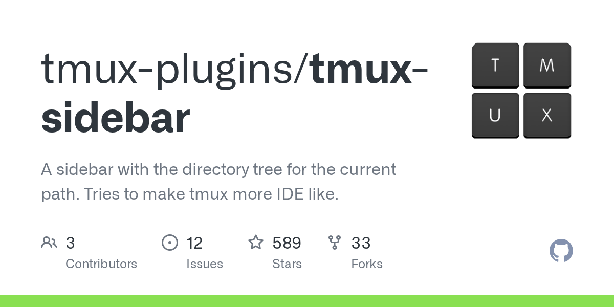 GitHub tmuxplugins/tmuxsidebar A sidebar with the directory tree