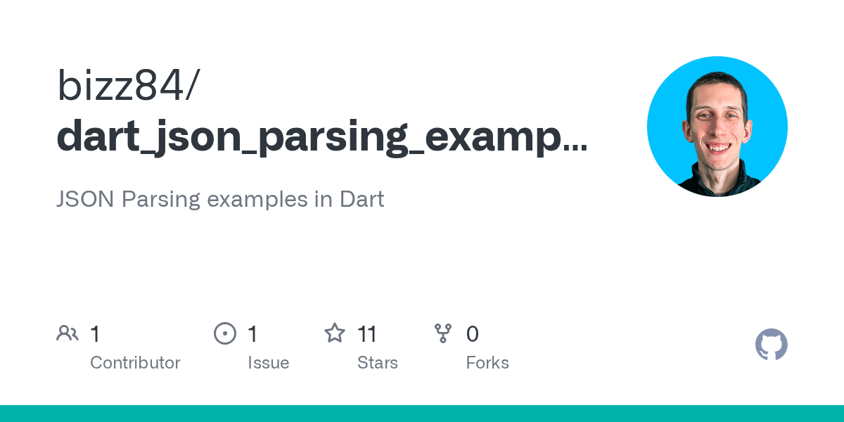 GitHub bizz84/dart_json_parsing_examples JSON Parsing examples in Dart