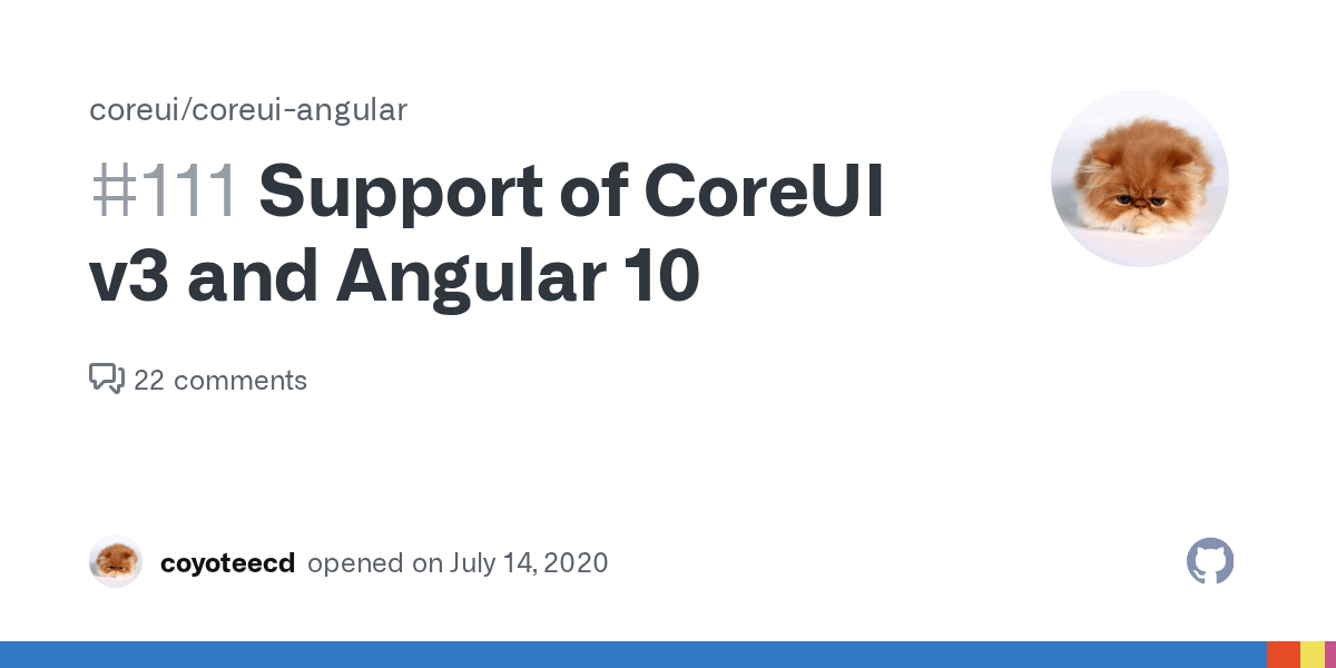 Support of CoreUI v3 and Angular 10 · Issue 111 · coreui/coreui