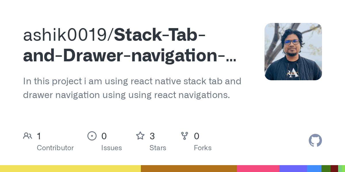GitHub ashik0019/StackTabandDrawernavigationreactnative In