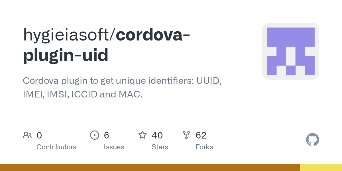 GitHub hygieiasoft/cordovapluginuid Cordova plugin to get unique