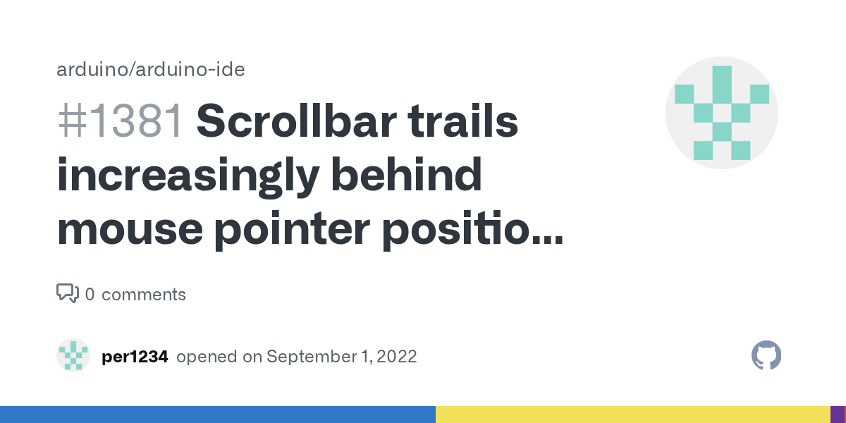 Scrollbar trails increasingly behind mouse pointer position while