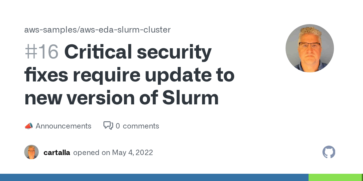 Critical security fixes require update to new version of Slurm
