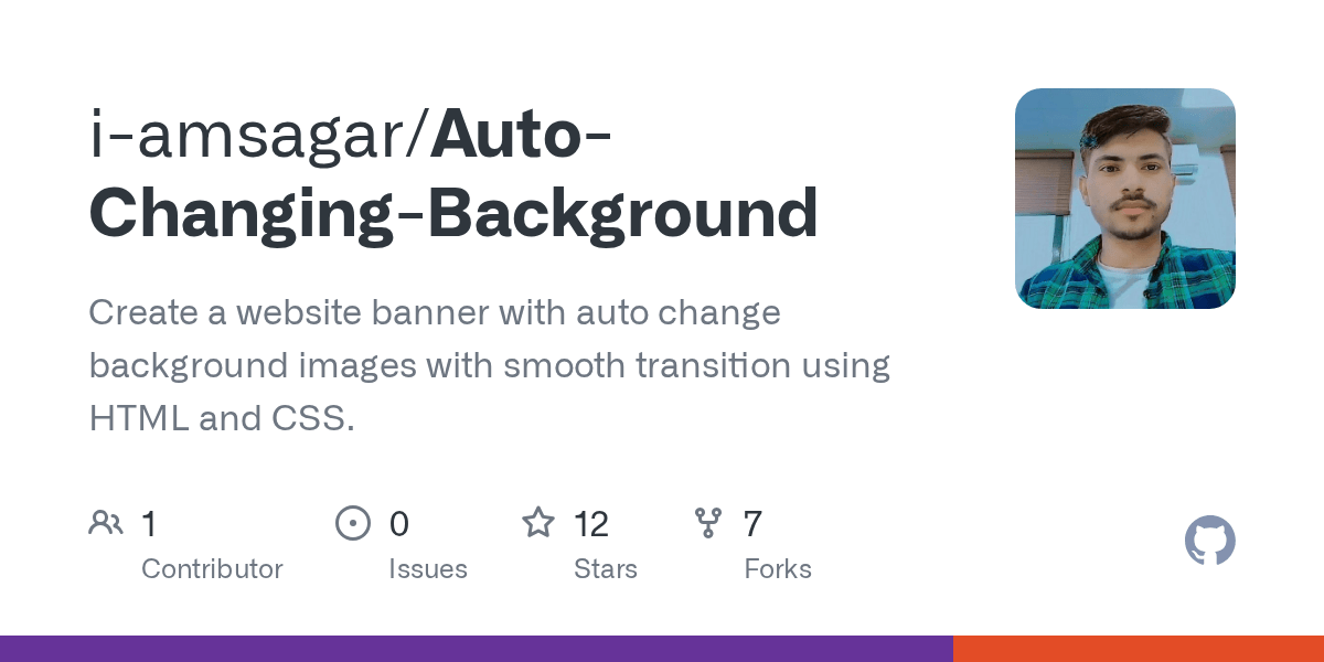 GitHub iamsagar/AutoChangingBackground Create a website banner