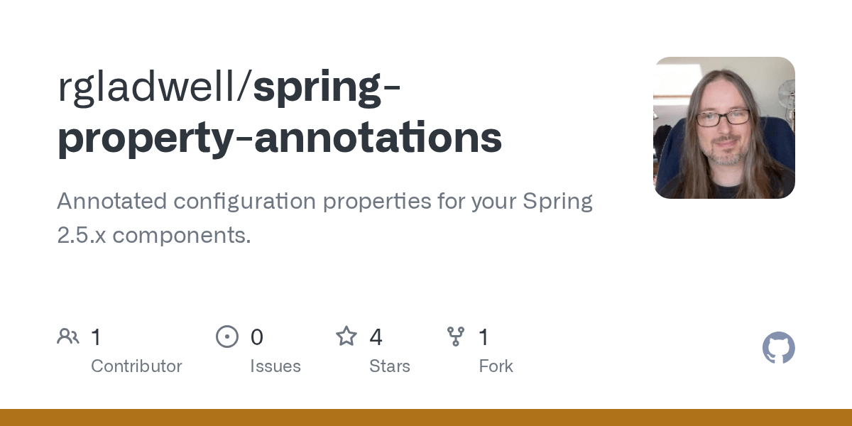 GitHub rgladwell/springpropertyannotations Annotated configuration