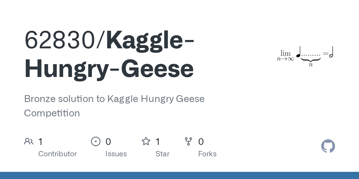 GitHub 62830/KaggleHungryGeese Bronze solution to Kaggle Hungry