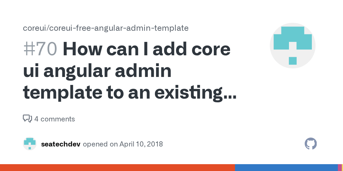 How can I add core ui angular admin template to an existing project