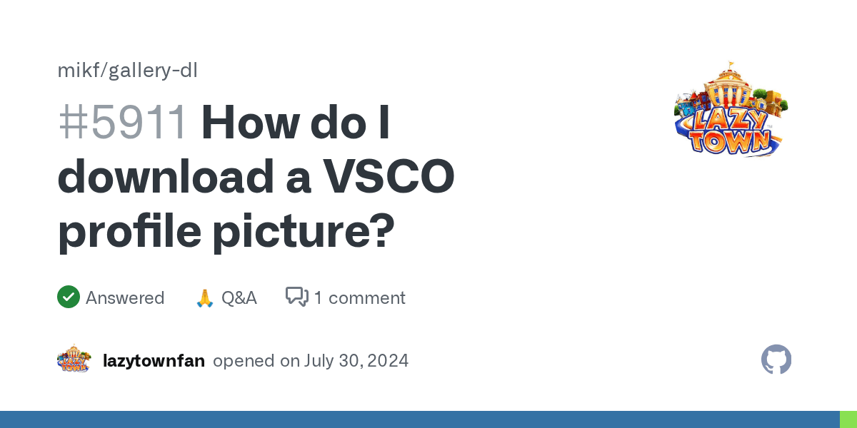How do I download a VSCO profile picture? · mikf gallerydl