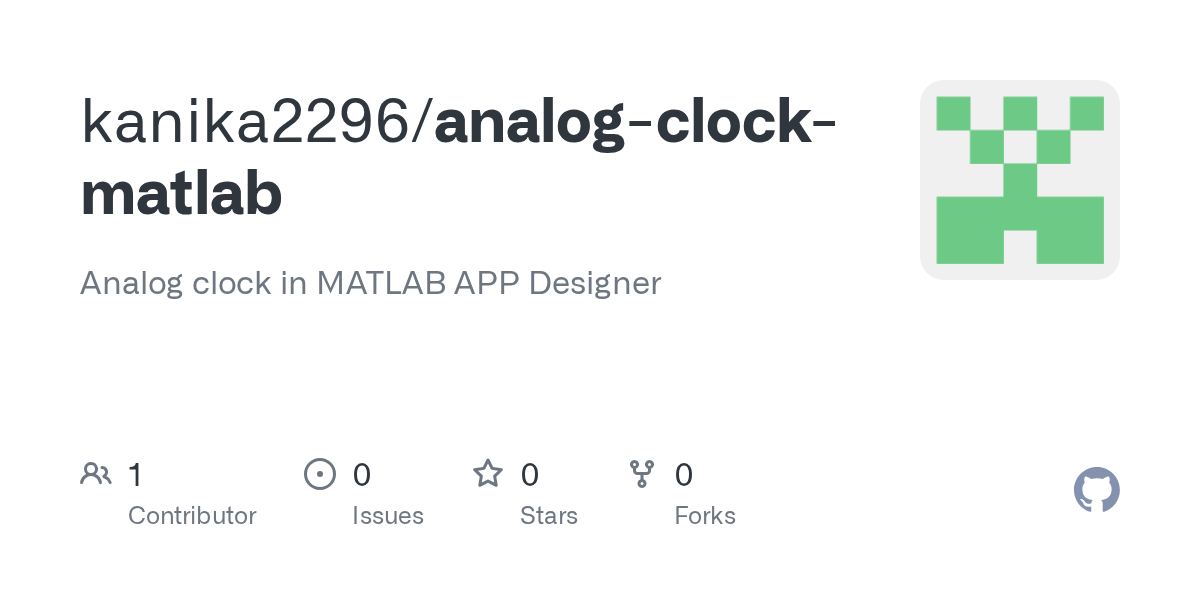 GitHub kanika2296/analogclockmatlab Analog clock in MATLAB APP