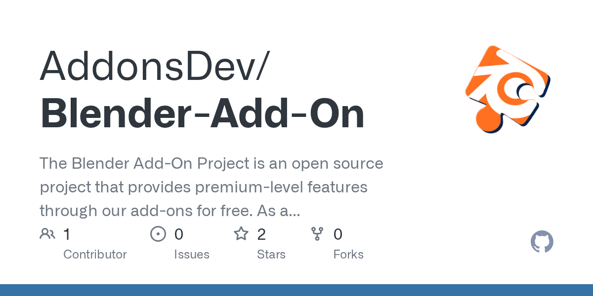 GitHub AddonsDev/BlenderAddOn The Blender AddOn Project is an