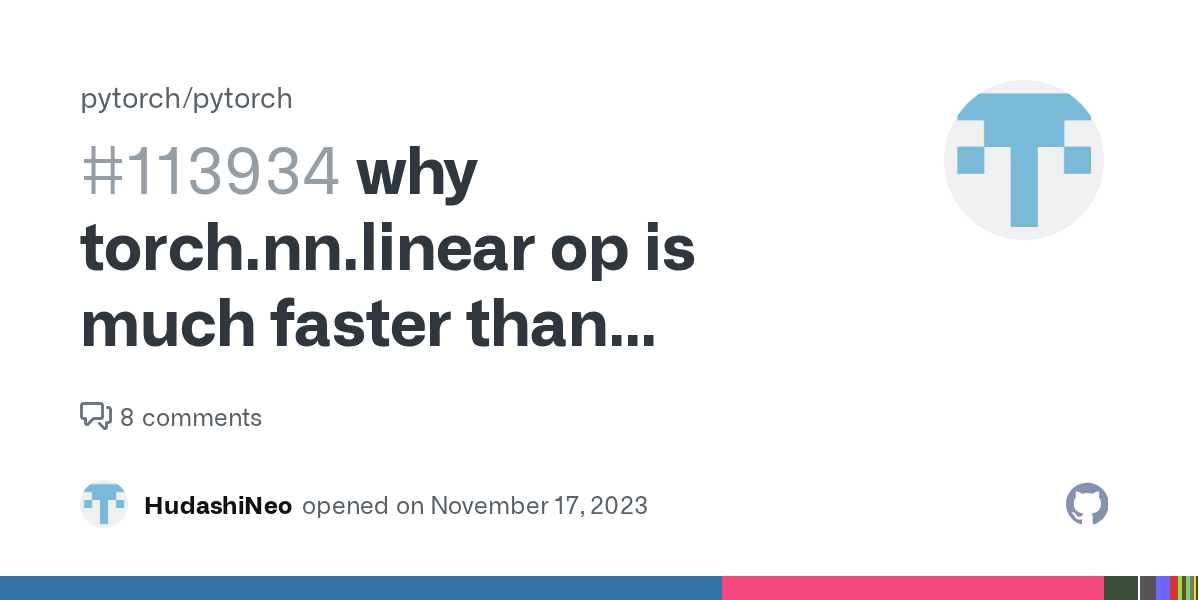 why torch.nn.linear op is much faster than torch.matmul even when they