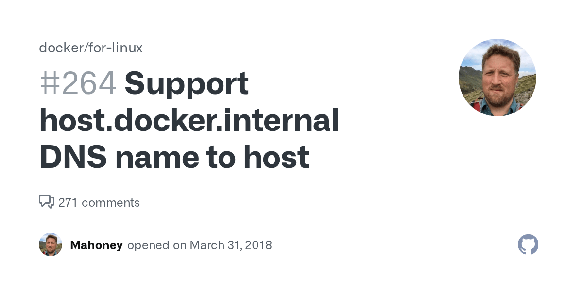 Support host.docker.internal DNS name to host · Issue 264 · docker/for