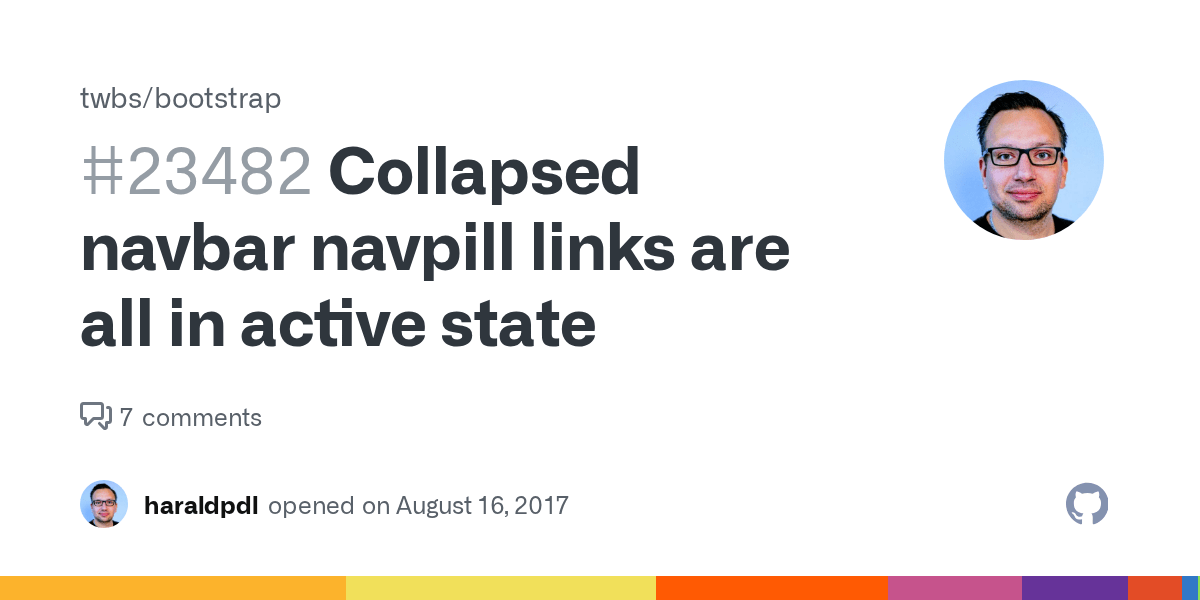 Collapsed navbar navpill links are all in active state · Issue 23482