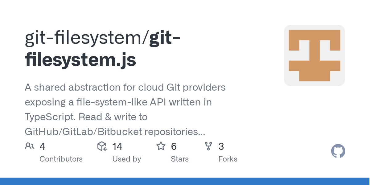 GitHub gitfilesystem/gitfilesystem.js A shared abstraction for