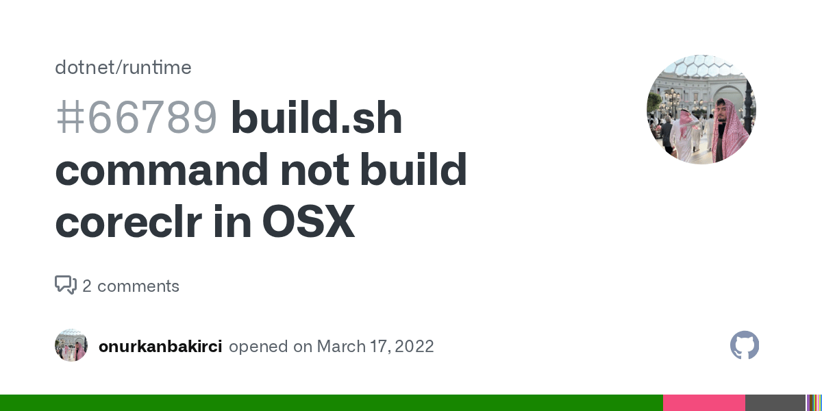 build.sh command not build coreclr in OSX · Issue 66789 ·