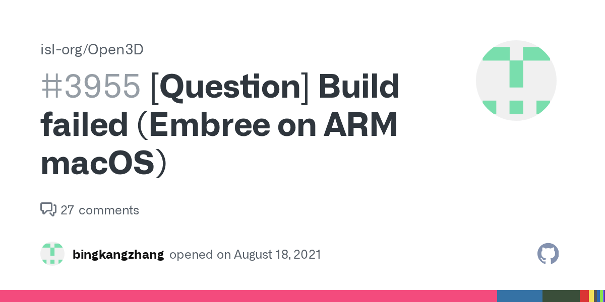 [Question] Build failed (Embree on ARM macOS) · Issue 3955 · · GitHub