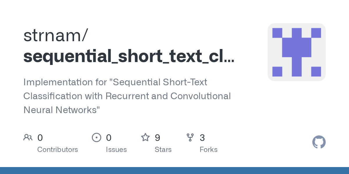 GitHub strnam/sequential_short_text_classification Implementation