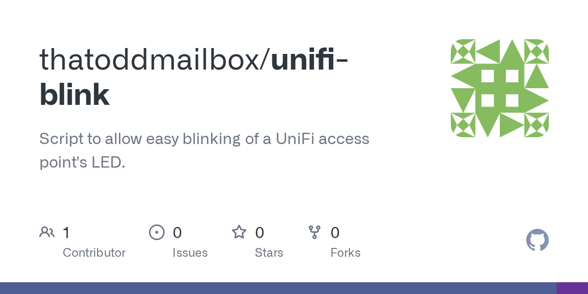 GitHub thatoddmailbox/unifiblink Script to allow easy blinking of a
