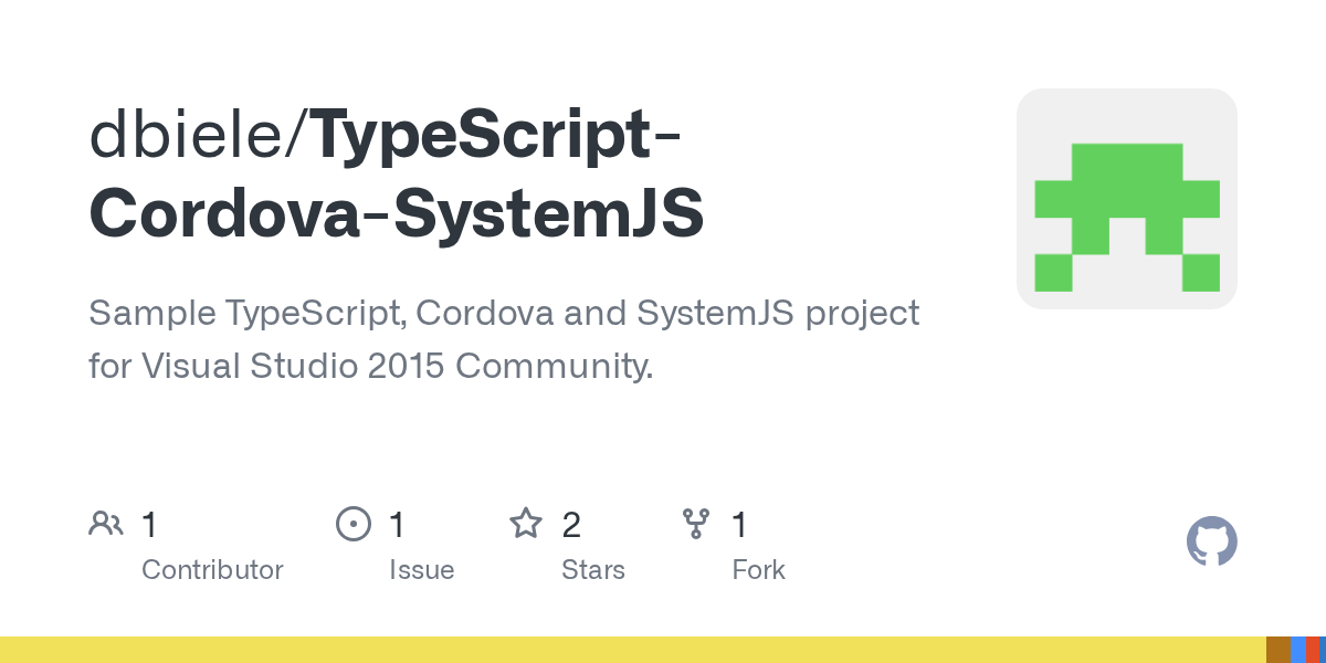GitHub dbiele/TypeScriptCordovaSystemJS Sample TypeScript, Cordova