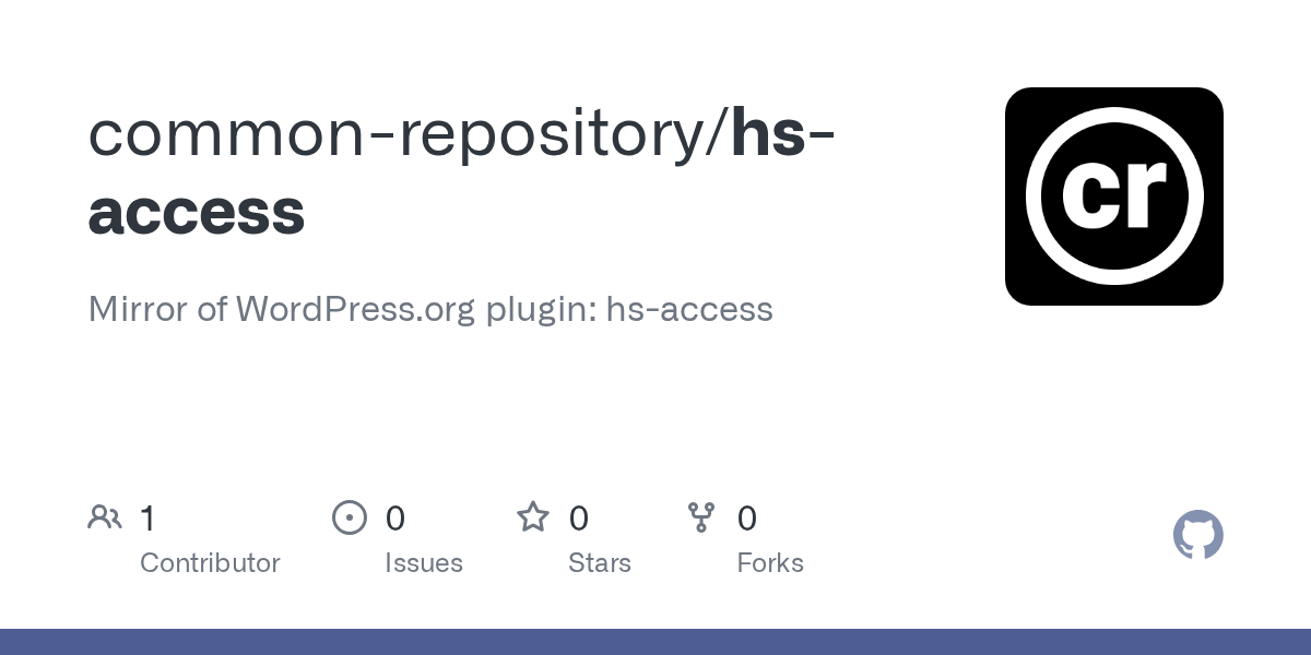 GitHub commonrepository/hsaccess Mirror of plugin