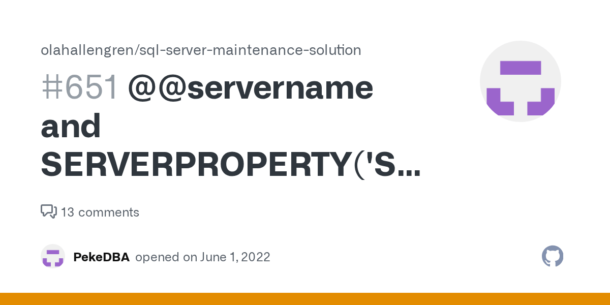 servername and SERVERPROPERTY('ServerName') are the same, only case
