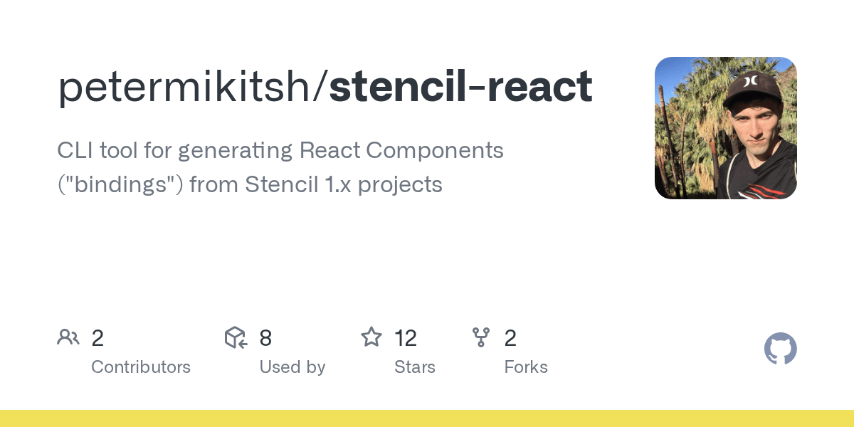 GitHub petermikitsh/stencilreact CLI tool for generating React