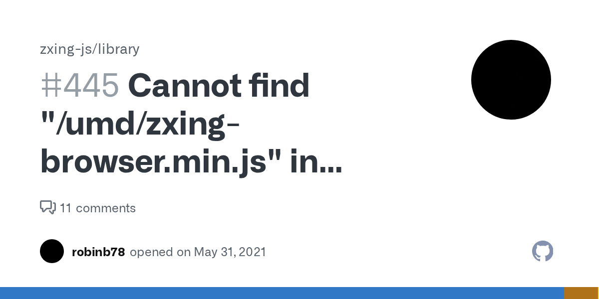 Cannot find "/umd/zxingbrowser.min.js" in zxing/library0.18.6