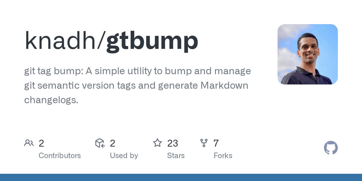 GitHub knadh/gtbump git tag bump A simple utility to bump and