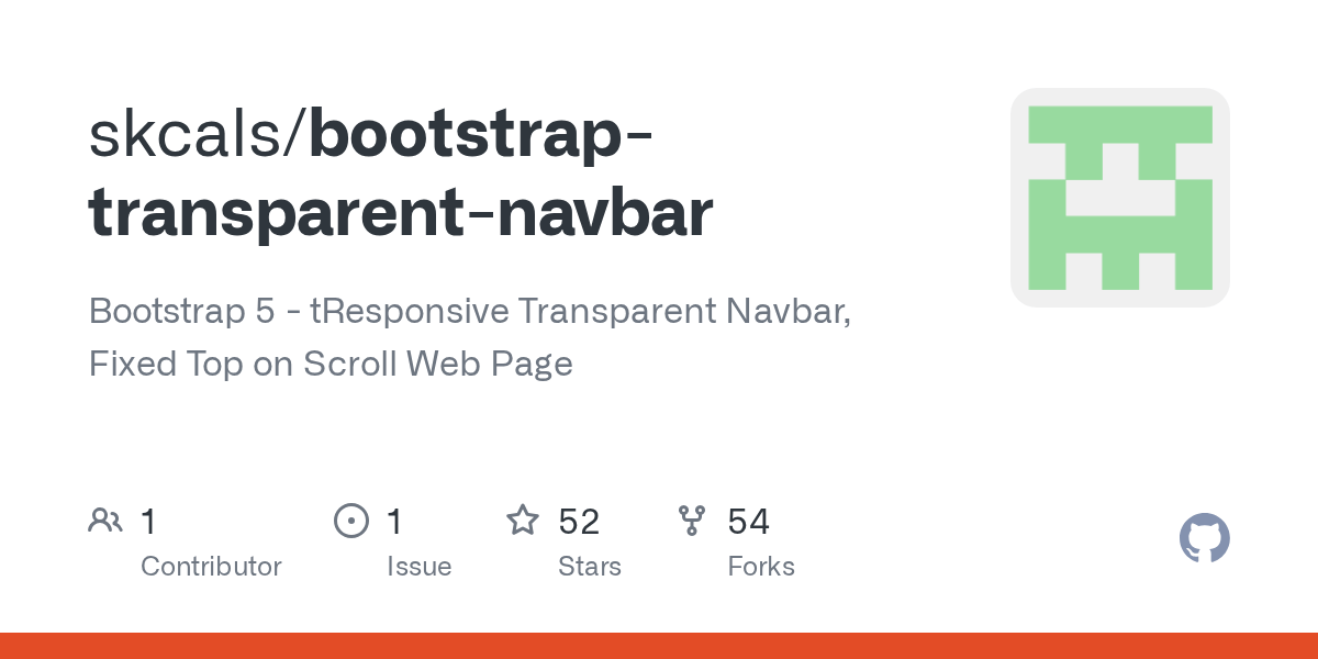 GitHub skcals/bootstraptransparentnavbar Bootstrap 5 tResponsive