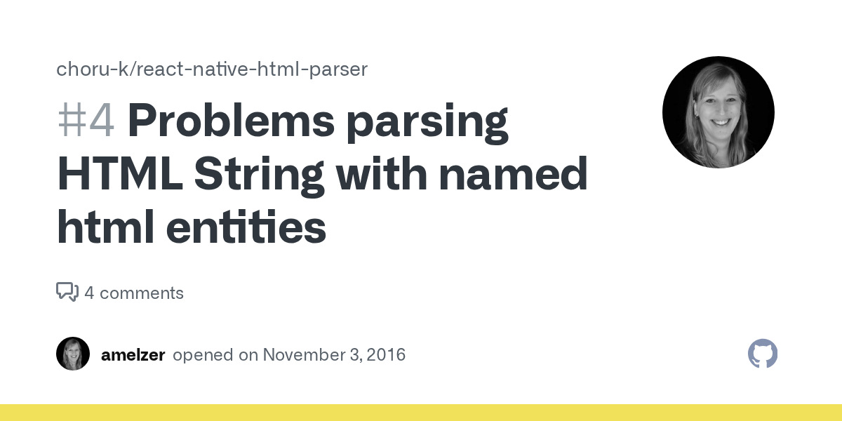 Problems parsing HTML String with named html entities · Issue 4