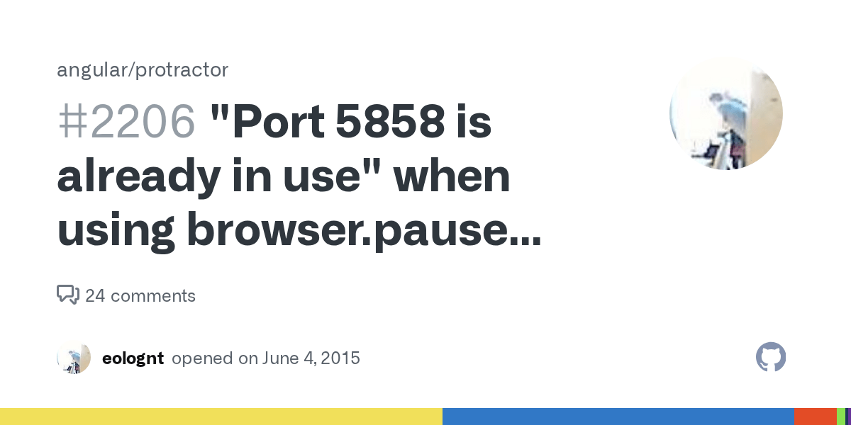 "Port 5858 is already in use" when using browser.pause more then once