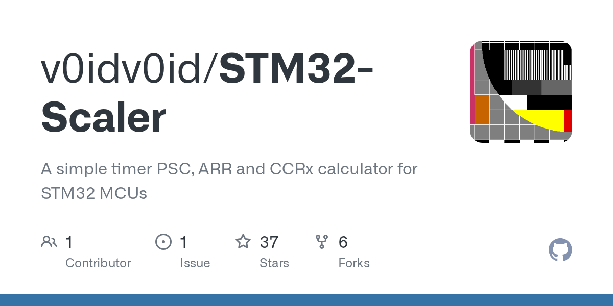 GitHub v0idv0id/STM32Scaler A simple timer PSC, ARR and CCRx