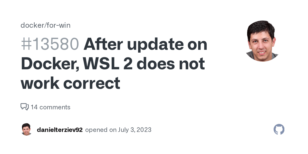 After update on Docker, WSL 2 does not work correct · Issue 13580