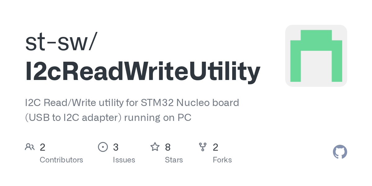 GitHub stsw/I2cReadWriteUtility I2C Read/Write utility for STM32