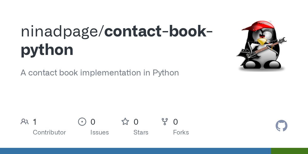GitHub ninadpage/contactbookpython A contact book implementation