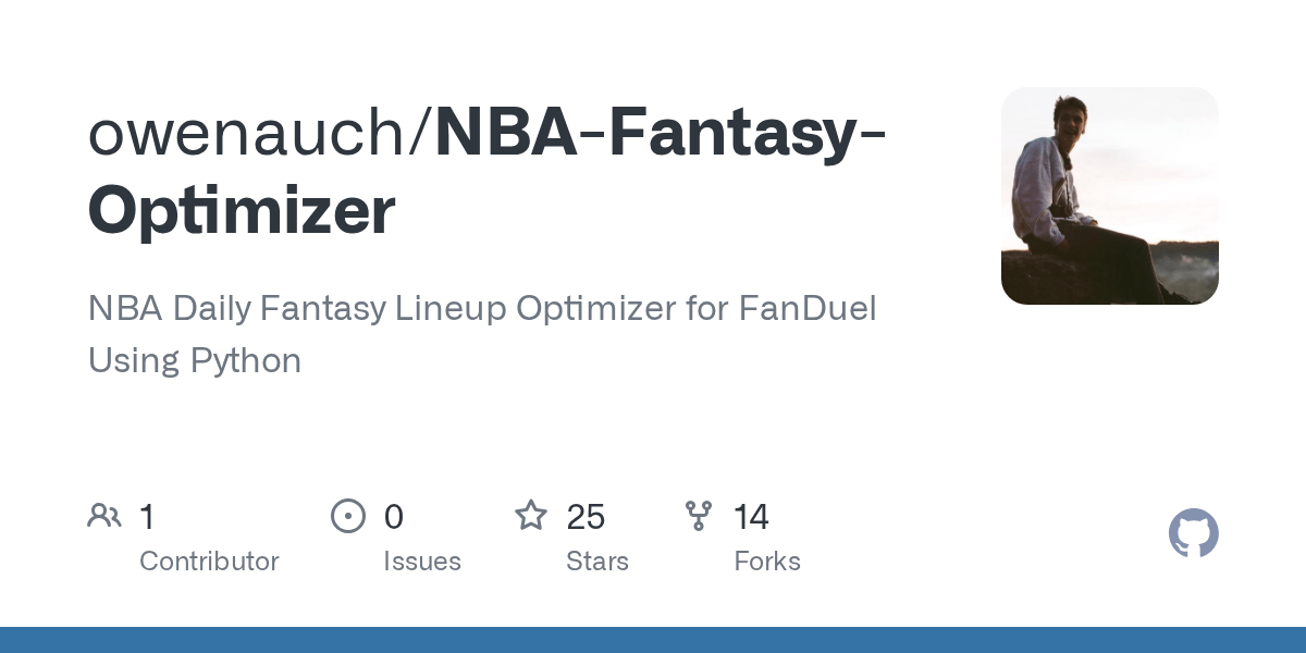 GitHub owenauch/NBAFantasyOptimizer NBA Daily Fantasy Lineup