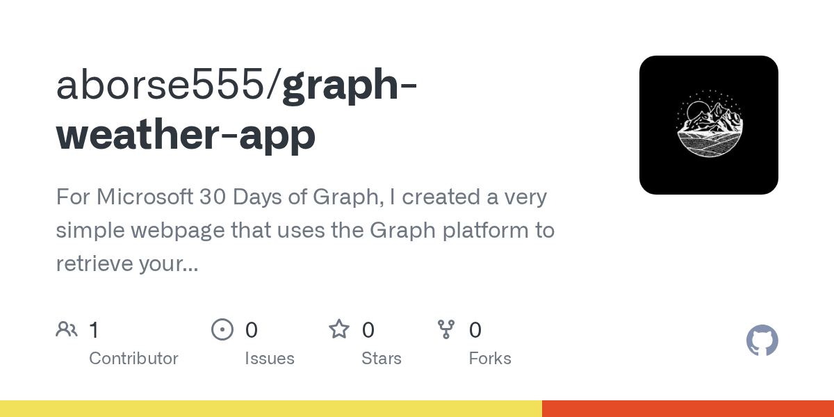 GitHub aborse555/graphweatherapp For Microsoft 30 Days of Graph, I