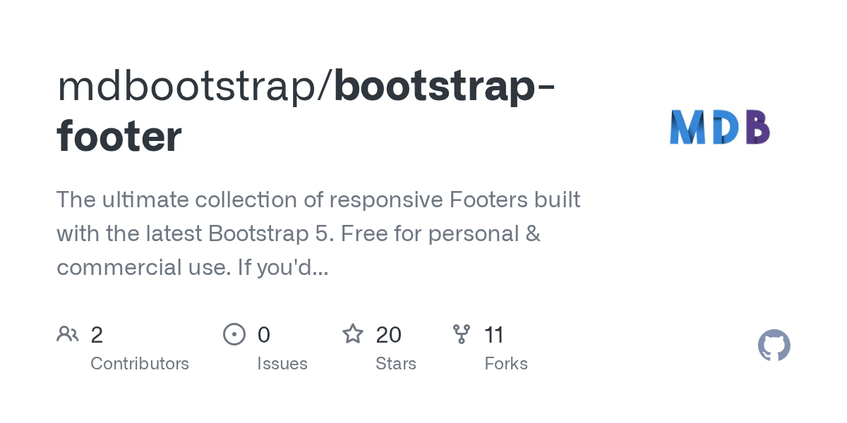 GitHub mdbootstrap/bootstrapfooter The ultimate collection of