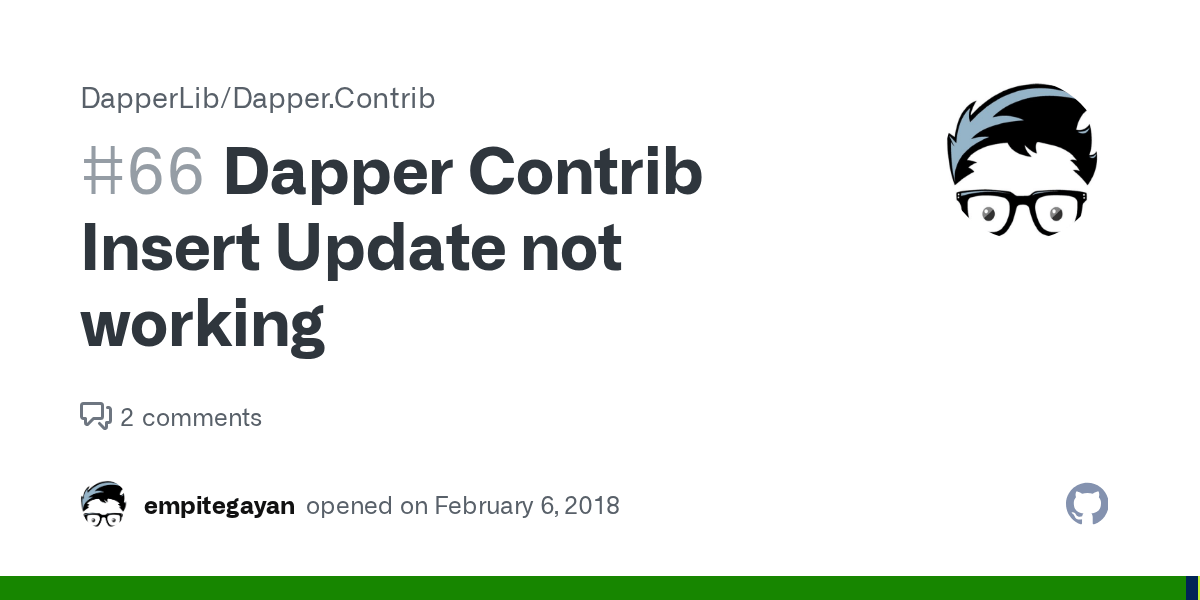 Dapper Contrib Insert Update not working · Issue 66 · DapperLib/Dapper