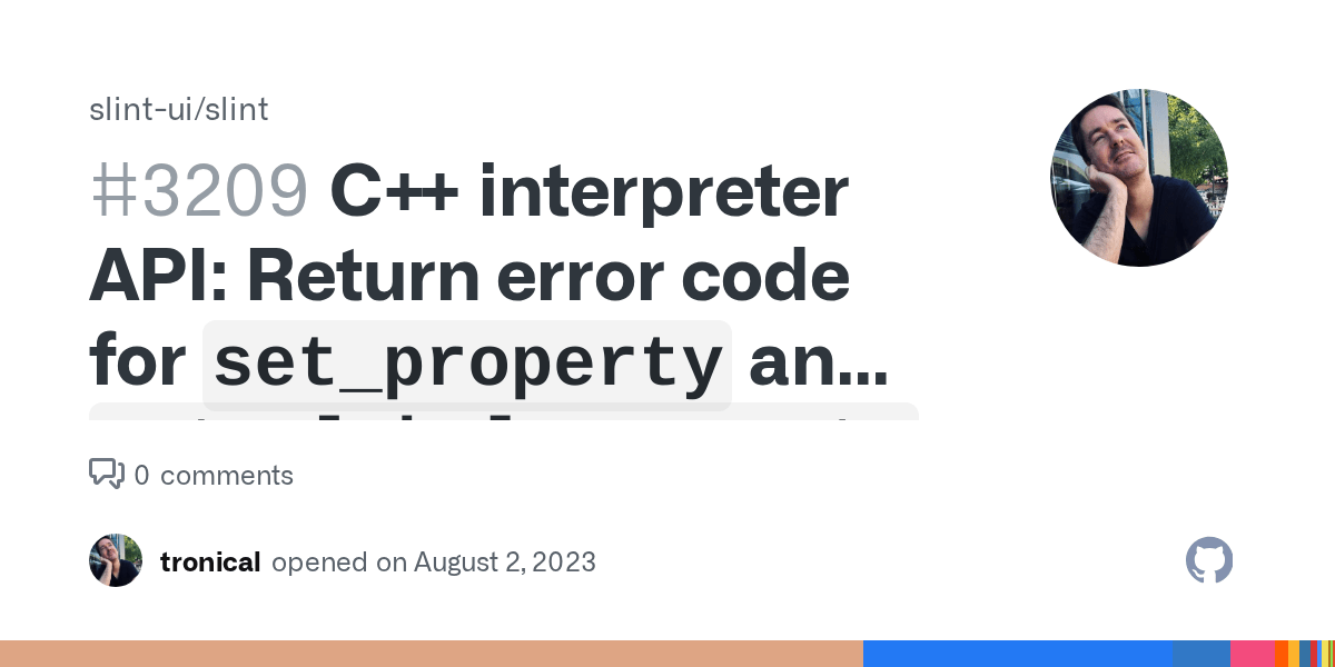 C++ interpreter API Return error code for `set_property` and `set
