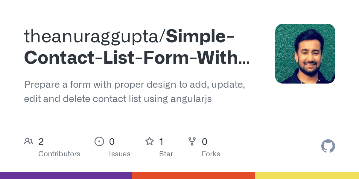 GitHub theanuraggupta/SimpleContactListFormWithControlsBeing