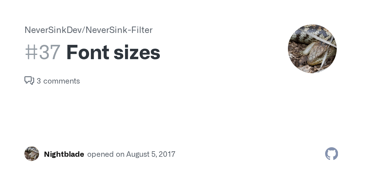 Font sizes · Issue 37 · NeverSinkDev/NeverSinkFilter · GitHub