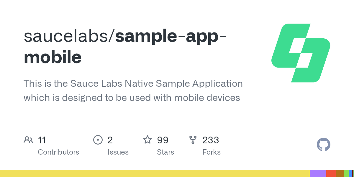 GitHub saucelabs/sampleappmobile This is the Sauce Labs Native