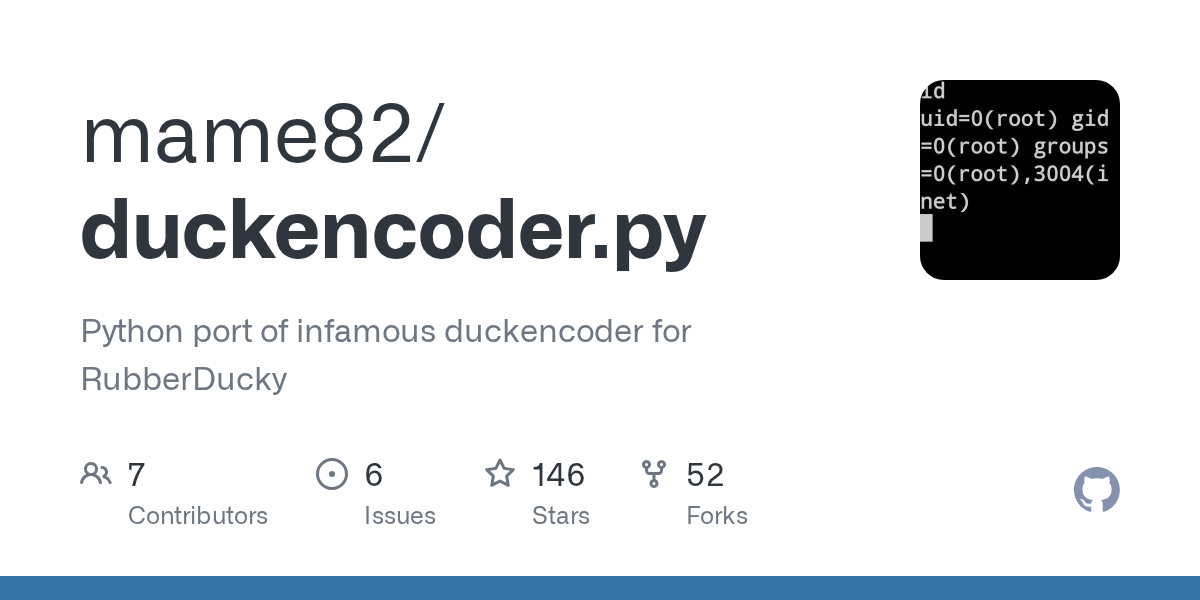 GitHub mame82/duckencoder.py Python port of infamous duckencoder for