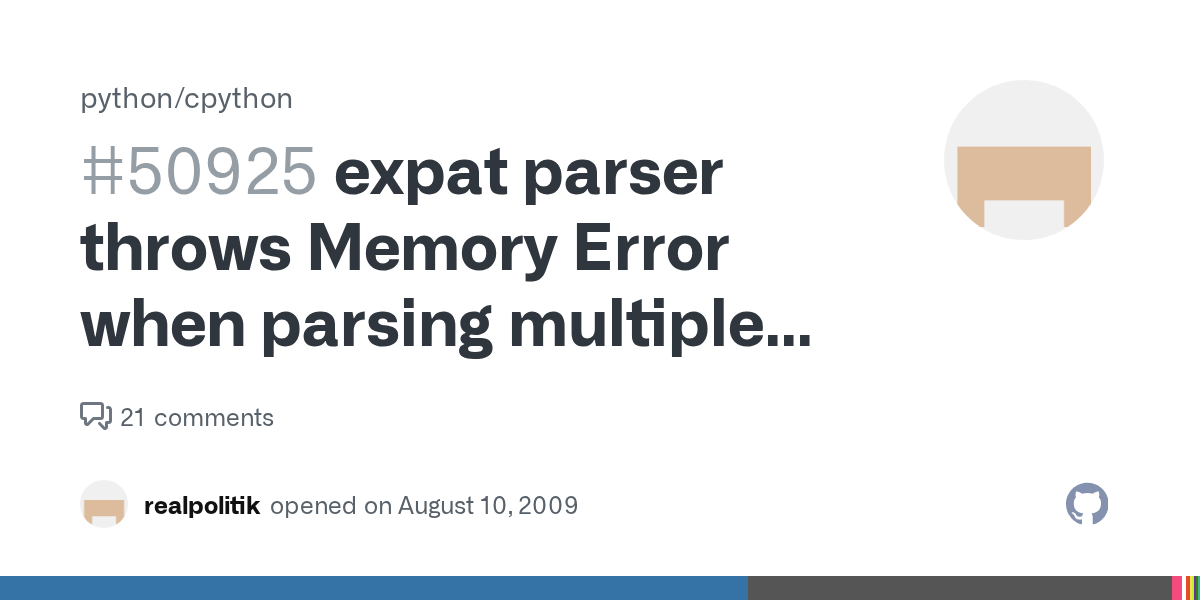expat parser throws Memory Error when parsing multiple files · Issue