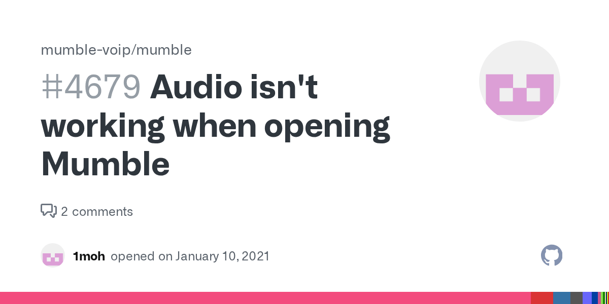 Audio isn't working when opening Mumble · Issue 4679 · mumblevoip