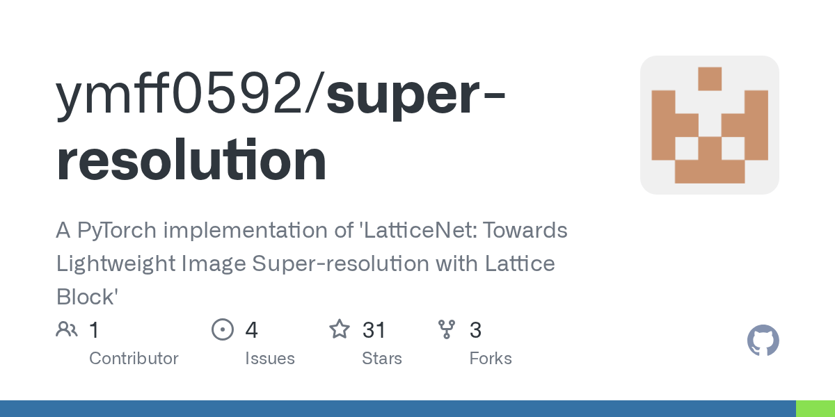 GitHub ymff0592/superresolution A PyTorch implementation of