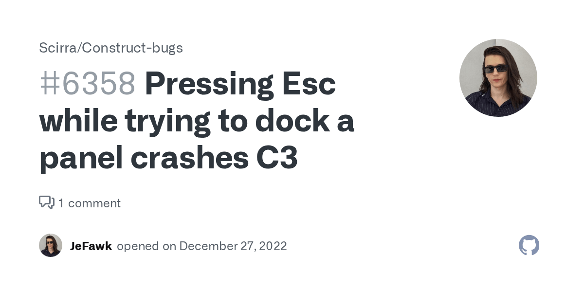 Pressing Esc while trying to dock a panel crashes C3 · Issue 6358